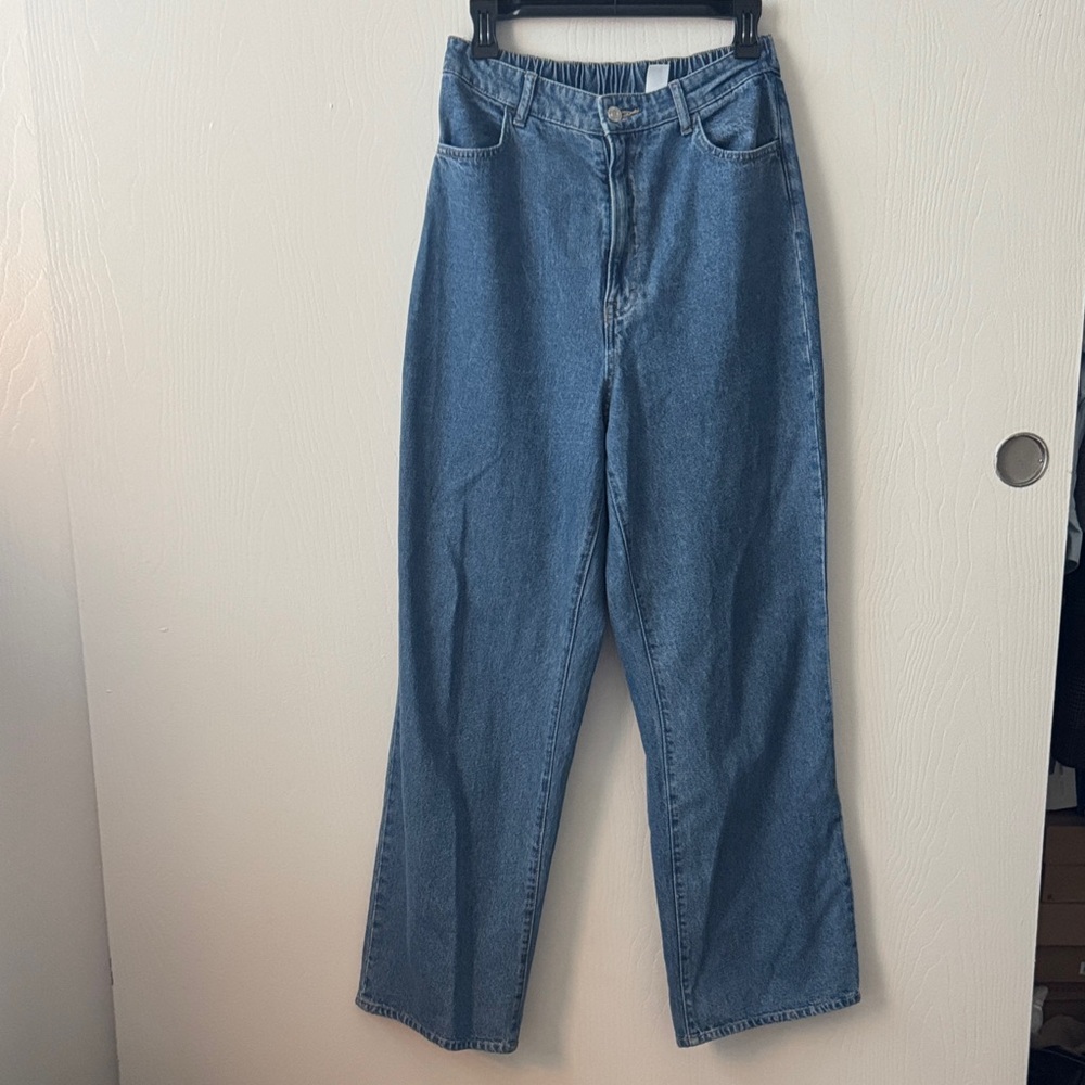 H&M Blue Curvy Fit Flare & Wide Leg Women's Jeans